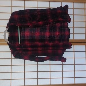 Red blue and white garage thin flannel